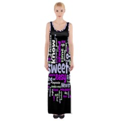 Writing Color Rainbow Sweer Love Maxi Thigh Split Dress by Mariart