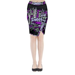 Writing Color Rainbow Sweer Love Midi Wrap Pencil Skirt by Mariart