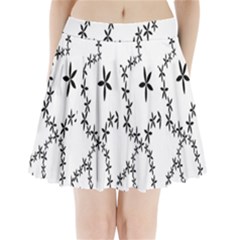 Flower Floral Black Line Wave Chevron Fleurs Pleated Mini Skirt by Mariart