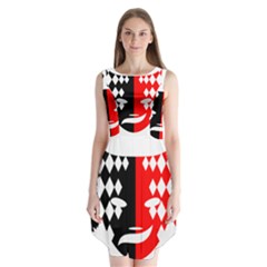 Face Mask Red Black Plaid Triangle Wave Chevron Sleeveless Chiffon Dress   by Mariart