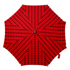 Red White Black Hole Polka Circle Hook Handle Umbrellas (small) by Mariart