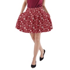 Merry Christmas Pattern A-line Pocket Skirt by Nexatart