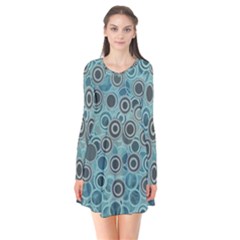 Abstract Aquatic Dream Flare Dress by Ivana