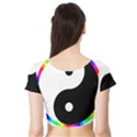 Rainbow Around Yinyang Short Sleeve Crop Top (Tight Fit) View2