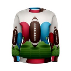 Helmet Ball Football America Sport Red Brown Blue Green Women s Sweatshirt by Mariart