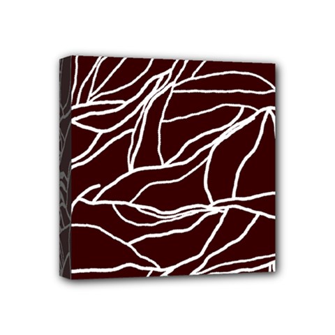 River System Line Brown White Wave Chevron Mini Canvas 4  X 4  by Mariart