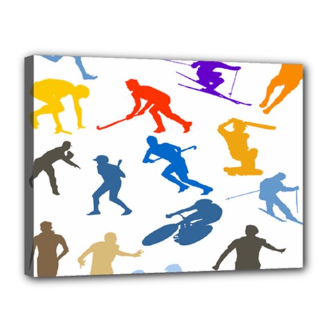 Sport Player Playing Canvas 16  X 12  by Mariart