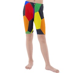 Team Soccer Coming Out Tease Ball Color Rainbow Sport Kids  Mid Length Swim Shorts by Mariart