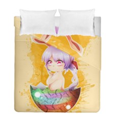 Easter Bunny Furry Duvet Cover Double Side (full/ Double Size) by Catifornia