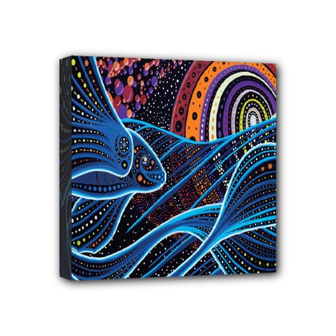 Fish Out Of Water Monster Space Rainbow Circle Polka Line Wave Chevron Star Mini Canvas 4  X 4  by Mariart