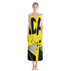 Have Meant  Tech Science Future Sad Yellow Street Chiffon Maxi Dress by Mariart