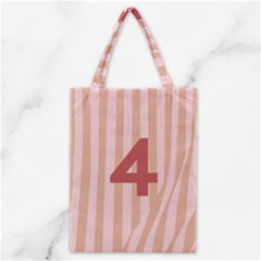 Number 4 Line Vertical Red Pink Wave Chevron Classic Tote Bag by Mariart