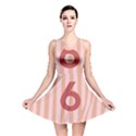 Number 6 Line Vertical Red Pink Wave Chevron Reversible Skater Dress View1