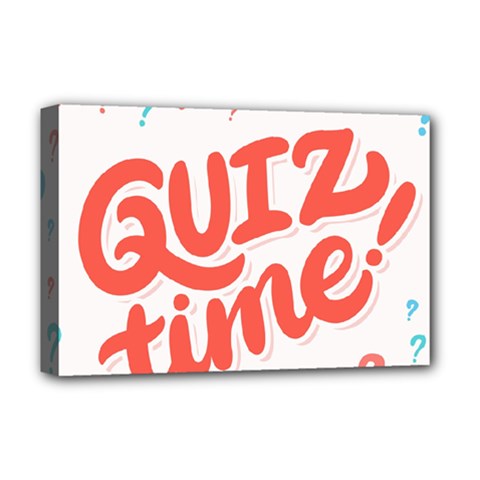 Question Mark Quiz Time Deluxe Canvas 18  X 12   by Mariart