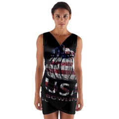 Usa Bowling  Wrap Front Bodycon Dress by Valentinaart