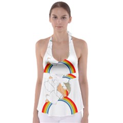 Angel Rainbow Cute Cartoon Angelic Babydoll Tankini Top by Nexatart