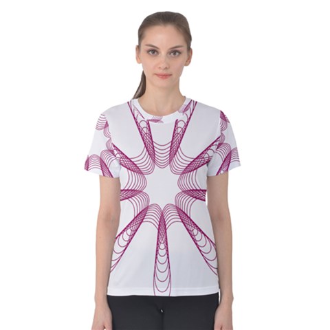 Spirograph Pattern Circle Design Women s Cotton Tee by Nexatart