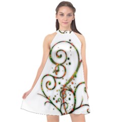 Scroll Magic Fantasy Design Halter Neckline Chiffon Dress  by Nexatart