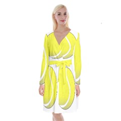 Tennis Ball Ball Sport Fitness Long Sleeve Velvet Front Wrap Dress by Nexatart