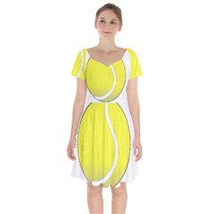 Tennis Ball Ball Sport Fitness Short Sleeve Bardot Dress by Nexatart