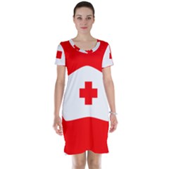 Tabla Laboral Sign Red White Short Sleeve Nightdress by Mariart