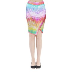 Rainbow Pontilism Background Midi Wrap Pencil Skirt by Nexatart