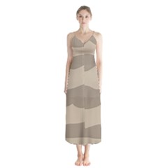 Pattern Wave Beige Brown Chiffon Maxi Dress by Nexatart