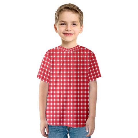 Pattern Diamonds Box Red Kids  Sport Mesh Tee by Nexatart