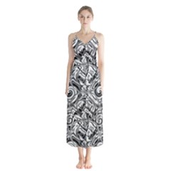 Gray Scale Pattern Tile Design Chiffon Maxi Dress by Nexatart