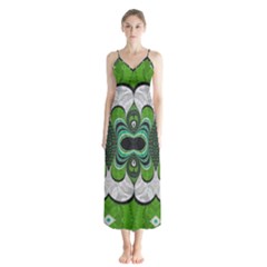 Fractal Art Green Pattern Design Chiffon Maxi Dress by Nexatart