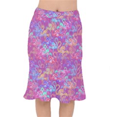 Flamingo Pattern Mermaid Skirt by Valentinaart