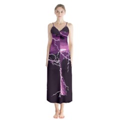 Lightning Pink Sky Rain Purple Light Chiffon Maxi Dress by Mariart