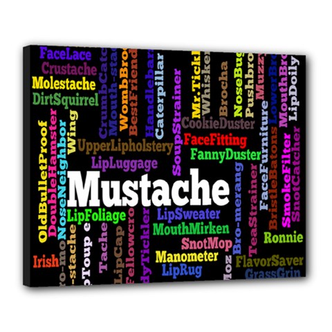 Mustache Canvas 20  X 16  by Mariart