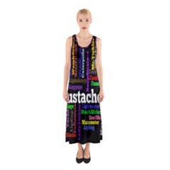 Mustache Sleeveless Maxi Dress by Mariart