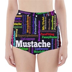 Mustache High-waisted Bikini Bottoms by Mariart