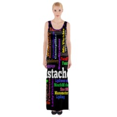 Mustache Maxi Thigh Split Dress by Mariart