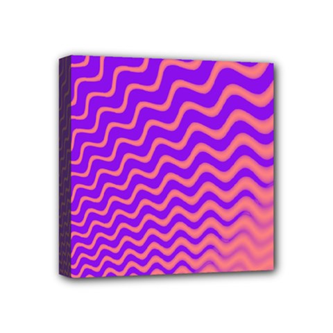 Original Resolution Wave Waves Chevron Pink Purple Mini Canvas 4  X 4  by Mariart