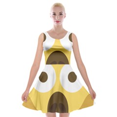 Scream Emoji Velvet Skater Dress by BestEmojis