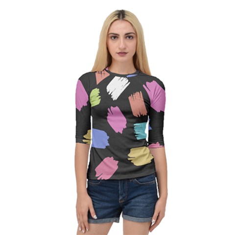 Many Colors Pattern Seamless Quarter Sleeve Tee by Nexatart