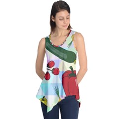 Vegetables Cucumber Tomato Sleeveless Tunic by Nexatart