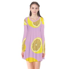 Fruit Lemons Orange Purple Flare Dress by Mariart