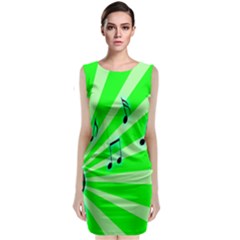 Music Notes Light Line Green Sleeveless Velvet Midi Dress by Mariart