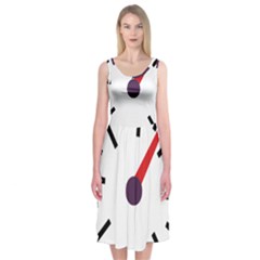 Maker Measurer Hours Time Speedometer Midi Sleeveless Dress by Mariart