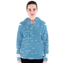 Peta Anggota City Blue Eropa Women s Zipper Hoodie by Mariart