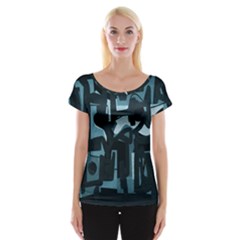 Abstract Art Women s Cap Sleeve Top by ValentinaDesign