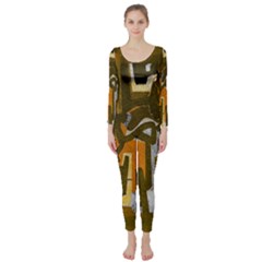 Abstract Art Long Sleeve Catsuit by ValentinaDesign