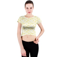 Roses Pattern Crew Neck Crop Top by Valentinaart