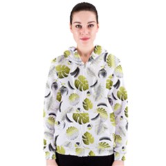 Tropical Pattern Women s Zipper Hoodie by Valentinaart