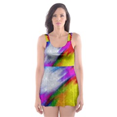 Rainbow Colors              Skater Dress Swimsuit by LalyLauraFLM