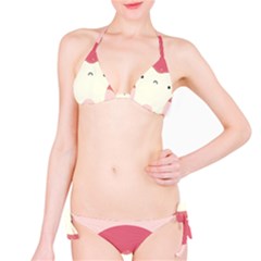 Sad Tooth Pink Bikini Set by Mariart